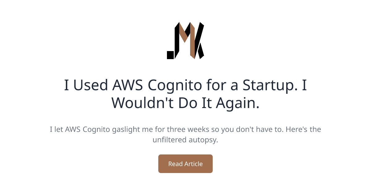Startap uchun nima uchun AWS Cognito'ni tanlamagan bo'lardingiz