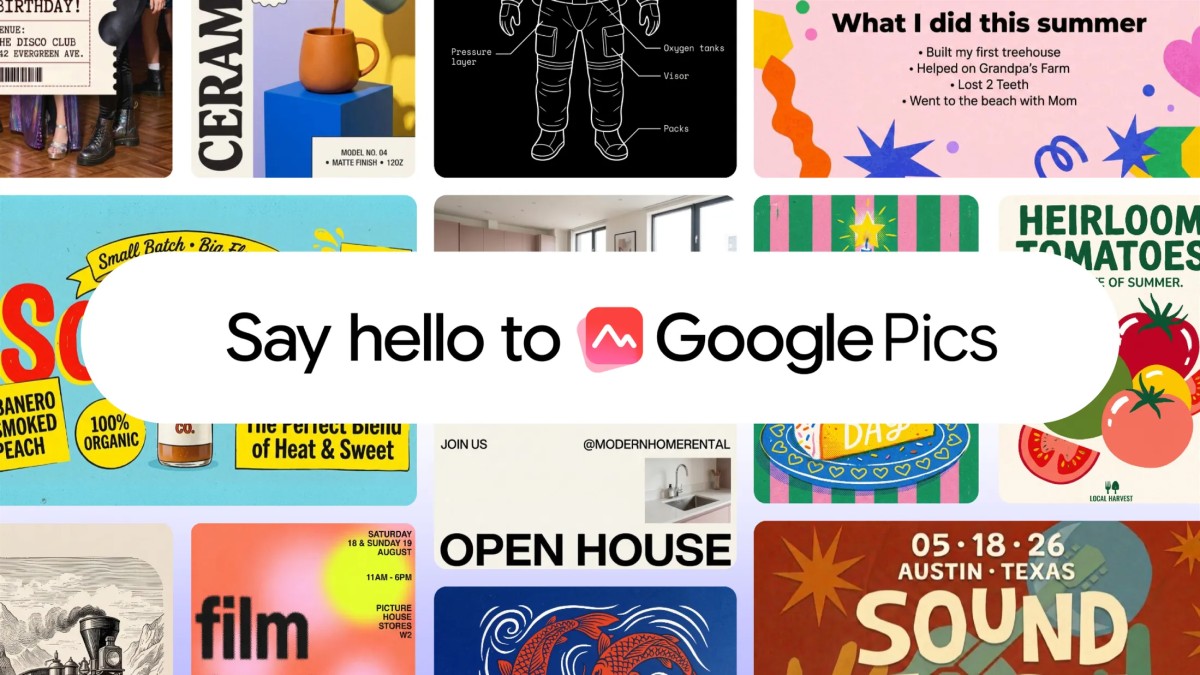 Google Canva'ga qarshi: dizayn o'rniga sun'iy intellektga asoslangan Google Pics taqdim etildi