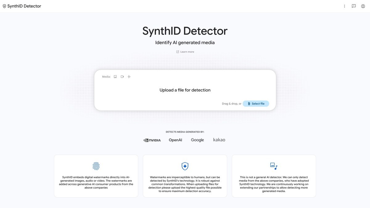 Google sun'iy intellekt yaratgan kontentni aniqlash uchun yangi SynthID saytini ishga tushirdi