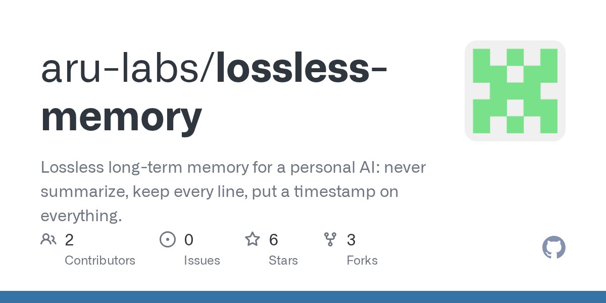 Lossless-memory: Xotirani jamlamaydigan shaxsiy sun'iy intellekt