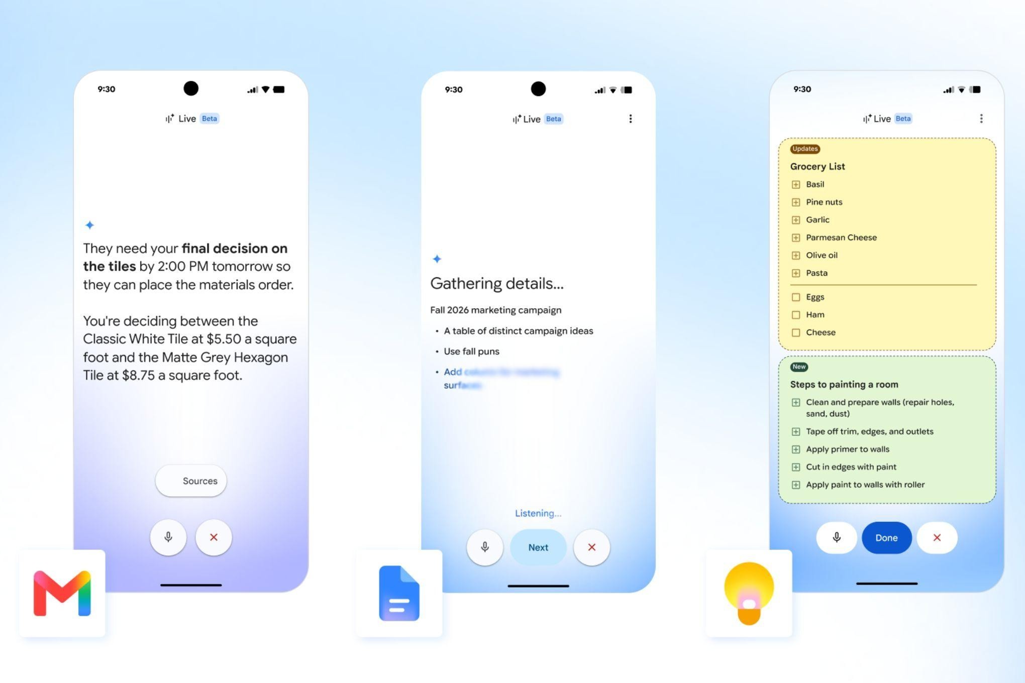 Google Gmail, Docs va Keep ilovalari bilan ovozli muloqot qilish imkoniyatini taqdim etdi