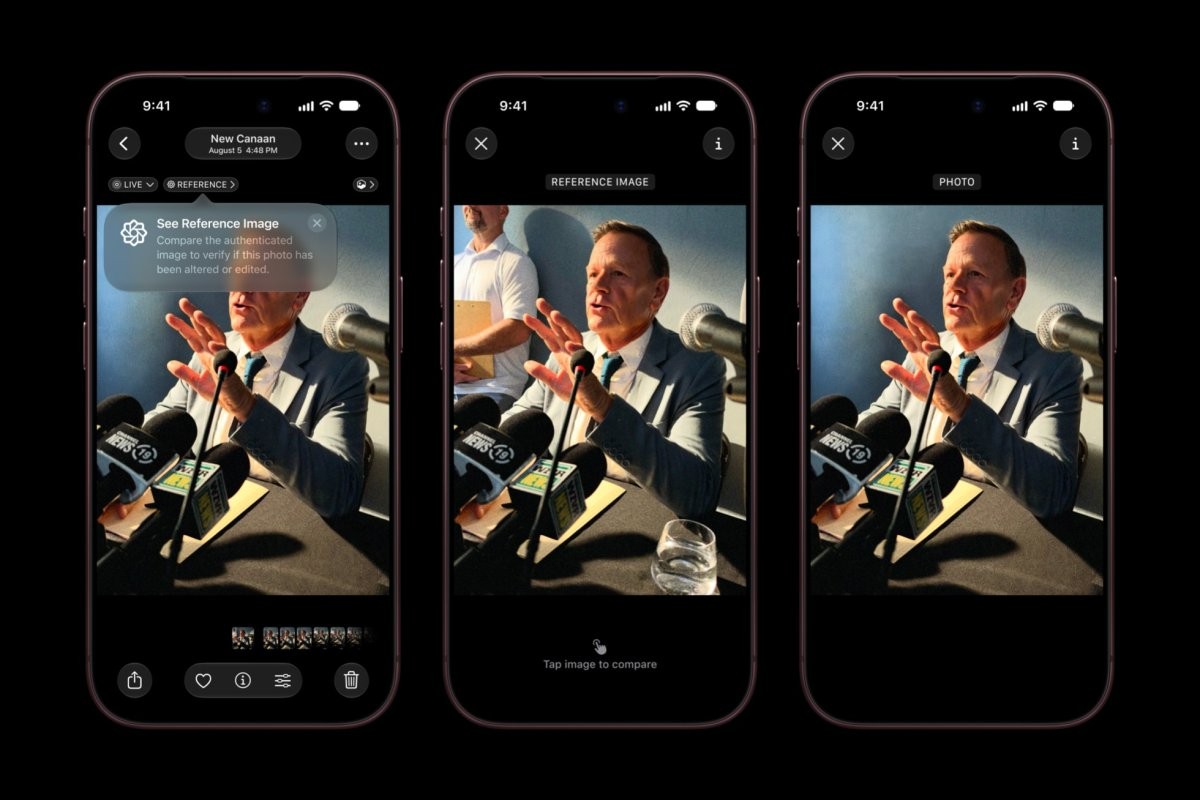 Apple iPhone suratlari suniy intellekt tomonidan o'zgartirilmaganini isbotlash usulini taqdim etdi